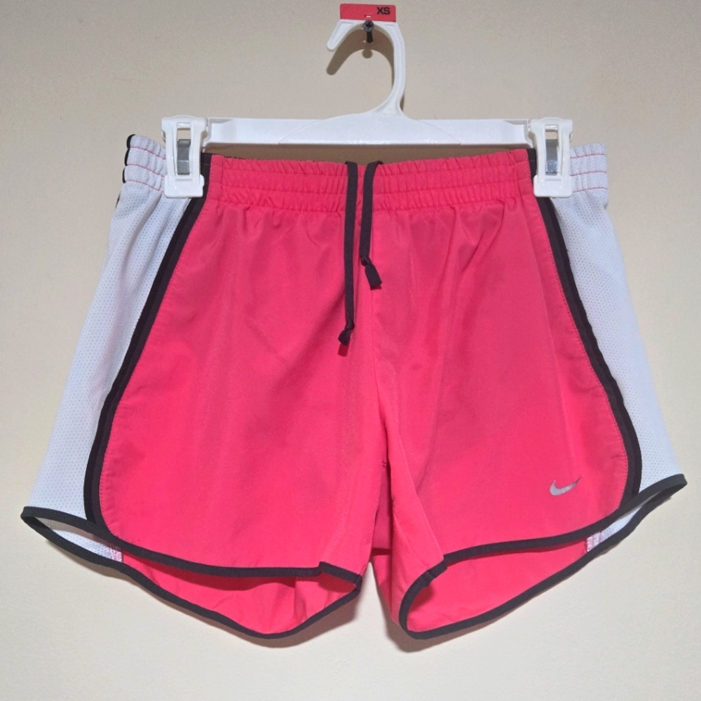 Nike Black and Pink Athletic Shorts with Elastic Waistband